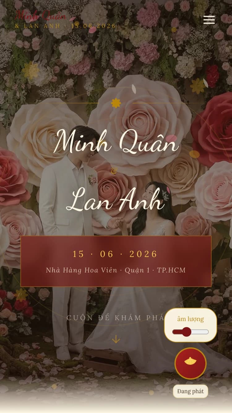Mẫu thiệp cưới Nét Giao Thoa — Modern Retro Việt Nam — giao thoa giữa hồn cốt truyền thống và thẩm mỹ thiết kế hiện đại.